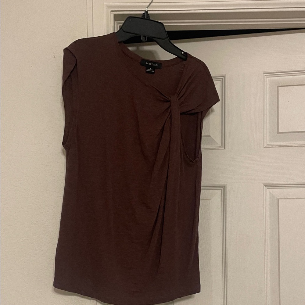 Sanctuary Rich Brown Short Sleeve Top